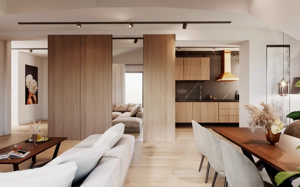 Wnętrze domu modułowego - klatka schodowa prefab